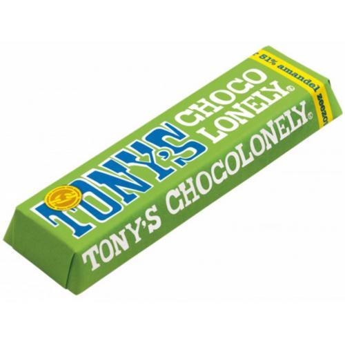 Tony's Chocolonely Fairtrade 51% Dark Chocolate Almond Sea Salt