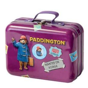 Paddington Bear Orange Chocolate Marmalade Cookies Suitcase Tin (Purple)