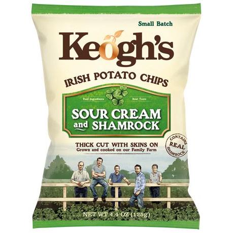 Keogh's Irish Crisps Straight Cut - Sour Cream & Shamrock