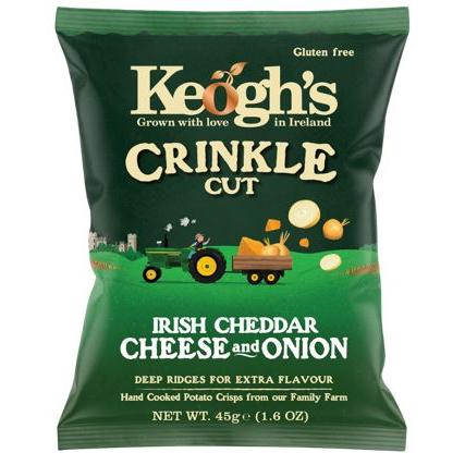 Keogh's Irish Crisps Crinkle Cut -  Irish Cheddar & Onion