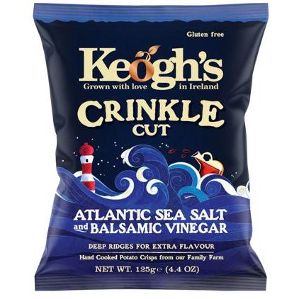 Keogh's Irish Crisps Crinkle Cut -  Atlantic Sea Salt & Balsamic Vinegar