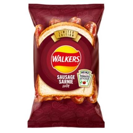 Crisps Walkers Sausage Sarnie with Heinz Tomato Ketchup - Limited Edition