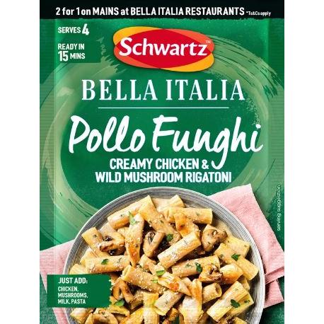 Schwartz Bella Italia Pollo Funghi Creamy Chicken & Wild Mushroom Rigatoni Recipe Mix