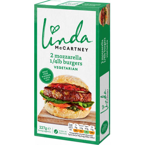 Linda McCartney's 2 Vegetarian Mozzarella 1/4 lb Burgers