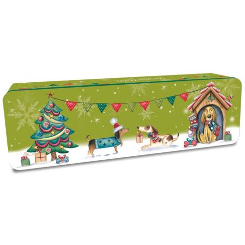 Grandma Wild's Embossed Christmas Dogs Party Tin