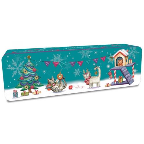 Grandma Wild's Embossed Christmas CatsParty Tin