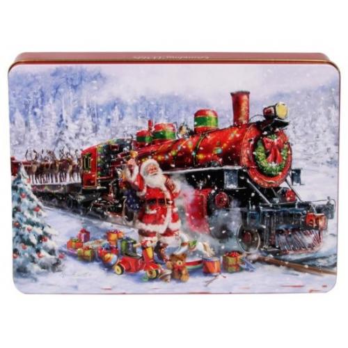 Grandma Wild's Embossed Santa Train with Toys Tin