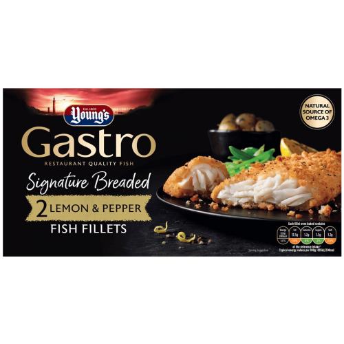 Young's Gastro Signature Breaded 2pk Lemon & Pepper Fish Fillets