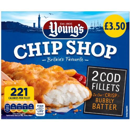 Young's Chip Shop 2pk Cod Fillets