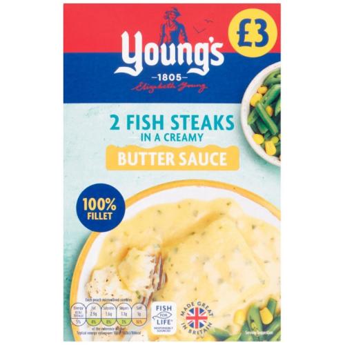 Young's 2 Fish Steaks in a Creamy Butter Sauce
