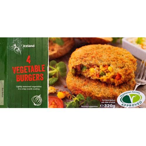 Iceland Vegetable Burgers 4pk