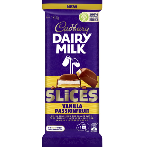 Cadbury Dairy Milk Slices Vanilla Passionfruit
