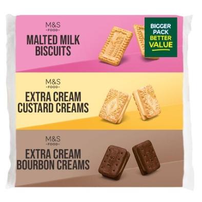 Triple Pack Bourbons, Custard Cream, and Malted Milks