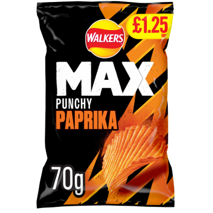 Walkers Max Punchy Paprika Crisps