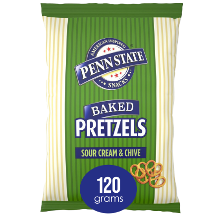 PENN STATE BAKED PRETZELS SOUR CREAM & CHIVE FLAVOUR