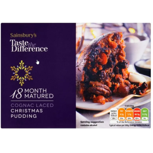 Sainsburys Sainsbury's Taste The Difference Cognac Laced Christmas Pudding