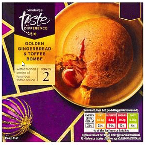 Sainsburys Sainsbury's Taste The Difference Gingerbread Bombe