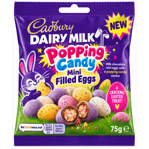 Cadbury Dairy Milk Popping Candy Mini Filled Eggs Bag