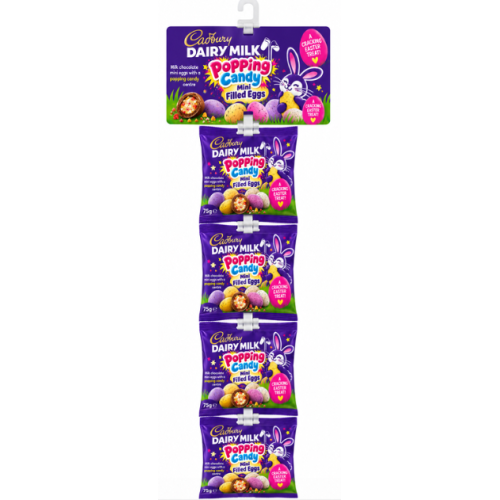Cadbury Dairy Milk Popping Candy Mini Filled Eggs Clip Strip