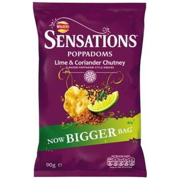 Walkers Sensations Poppadoms Lime & Coriander Chutney