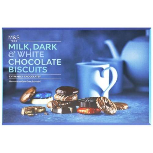 M&S Extremely Chocolatey Milk, Dark & White Biscuit Selection