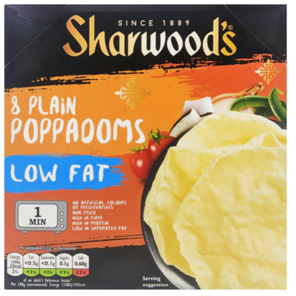 Sharwood's Extra Large Poppadom - Plain