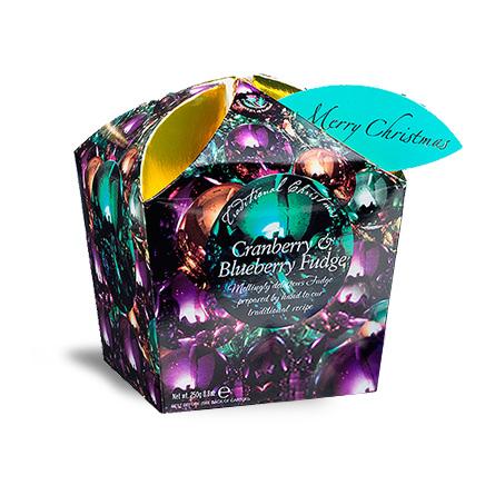 Gardiners Wreath Cranberry Blueberry Xmas Fudge Carton