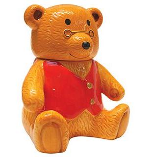 Ceramic Bear With Red Waistcoat & Glasses (Mini Choc Chip Bites)