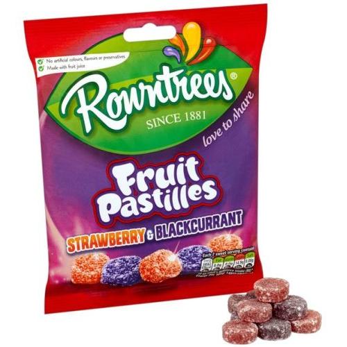 Rowntrees Fruit Pastilles Bags - Strawberry & Blackcurrant