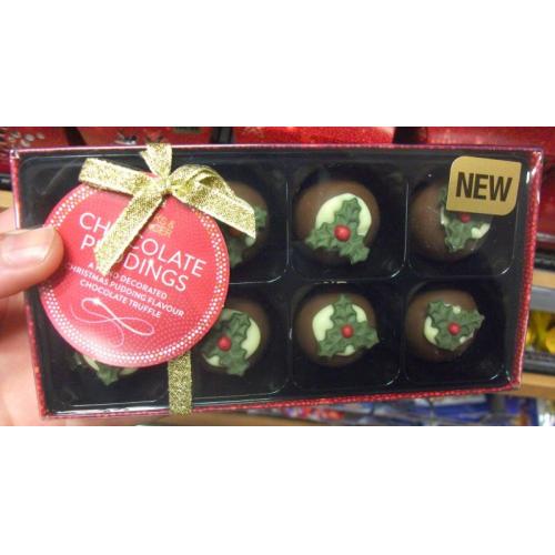 Hand Decorated Chocolate Puddings