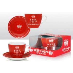 Fine Porcelain Cups & Saucers Keep Calm In London