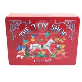 Small Red Toy Shop Tin (Mini Choc Chip Bites)