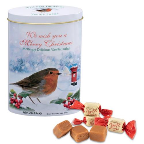 Gardiners Christmas Tin - Robin Vanilla Fudge