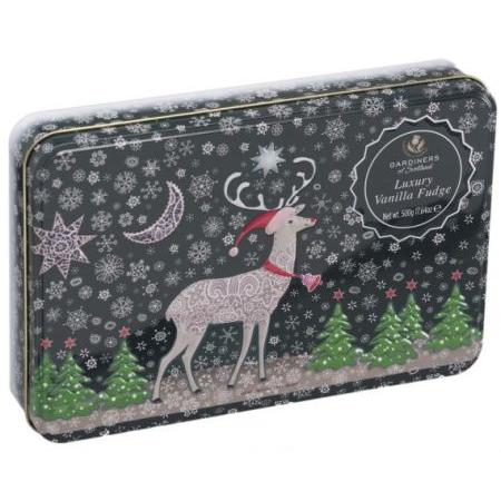 Gardiners Christmas Tin - Reindeer Snow Vanilla Fudge